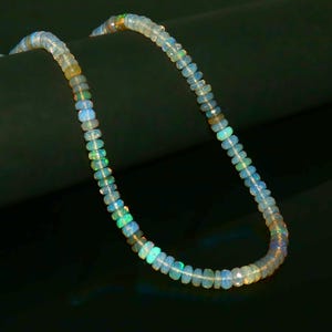 Special Sale Opal Beads, Smooth Rondelle, White Opal Beads, Fire Opal Beads, Opal Gemstone ,Fire Opal Beads, Handmade Jewelry, Gift for Mom