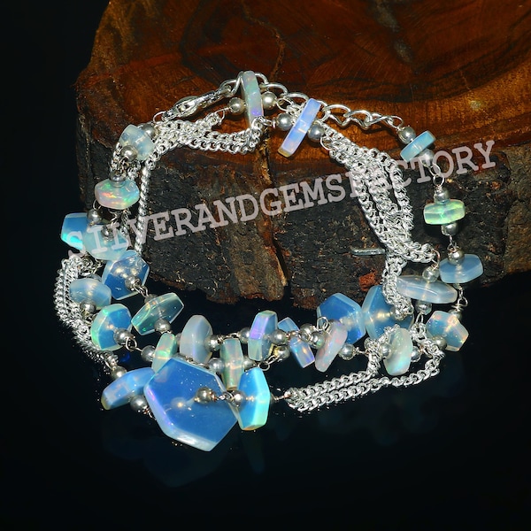 Opal Beads | Rainbow Fire Jewelry | vivienne westwood Necklace | Galaxy Fire Opal | Opal Jewelry | Handmade Precious Opal | Hexagon beads