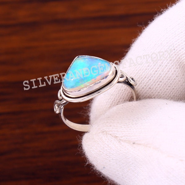 Ethiopian Opal Ring | 925 Sterling Silver opal Ring | Statement Opal Ring | Gemstone Opal Ring | Christmas Gift | Wholesale Opal Ring |