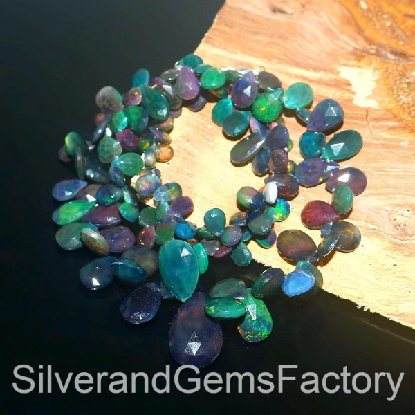 Ethiopian Opal Necklace | vivienne westwood Necklace | Handmade 17" Briolette Necklace | Opal Gemstone | Faceted Opal | Opal Jewelry Sale