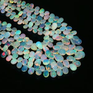Facettierte Opal Perlen, Birolette Opal Perlen, weiße Opal Perlen, Feuer Opal Perlen, echte Opal Perlen, Geburtsstein Schmuck, Geschenk für Freund