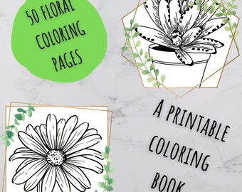 50 Printable Coloring Pages - Etsy