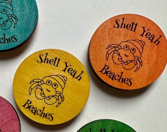 Hermit Crab “Shell Yeah Beaches!” Magnet