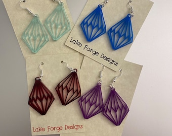 Ziggy Earrings - precision laser cut acrylic - modern geometric dangle earring
