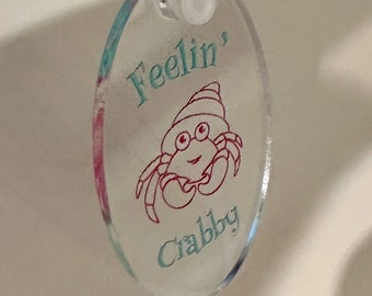 Hermit Crab “Feelin’ Crabby!” Keychain