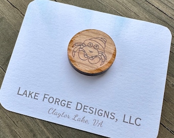 Hermit Tie Tack - Natural Cherry Hardwood and Resin