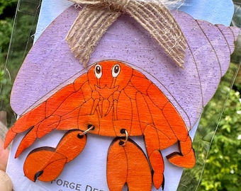 Hermit Crab Handmade Holiday Ornament - Life’s a Beach - Celebrate with Hermit Crabs!