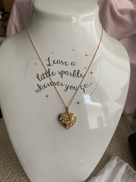 Authentic Gold Coach Script Heart Pendant/Necklace - image 4