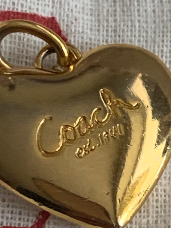 Authentic Gold Coach Script Heart Pendant/Necklace - image 5