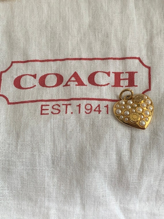 Authentic Gold Coach Script Heart Pendant/Necklace - image 1