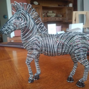 Zebra Wire Sculpture (made to order, customizable)