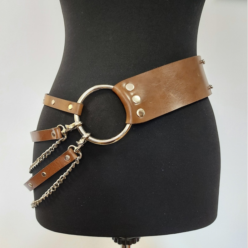Black Leather Belt BDSM Gear Women Chain Belt Gothic Etsy