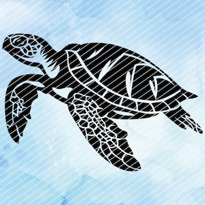 Plotterdatei Schildkröte - Clipart Digistamp SVG Vektor Grafik - Digitale Download-Dateien zum Drucken und Plotten