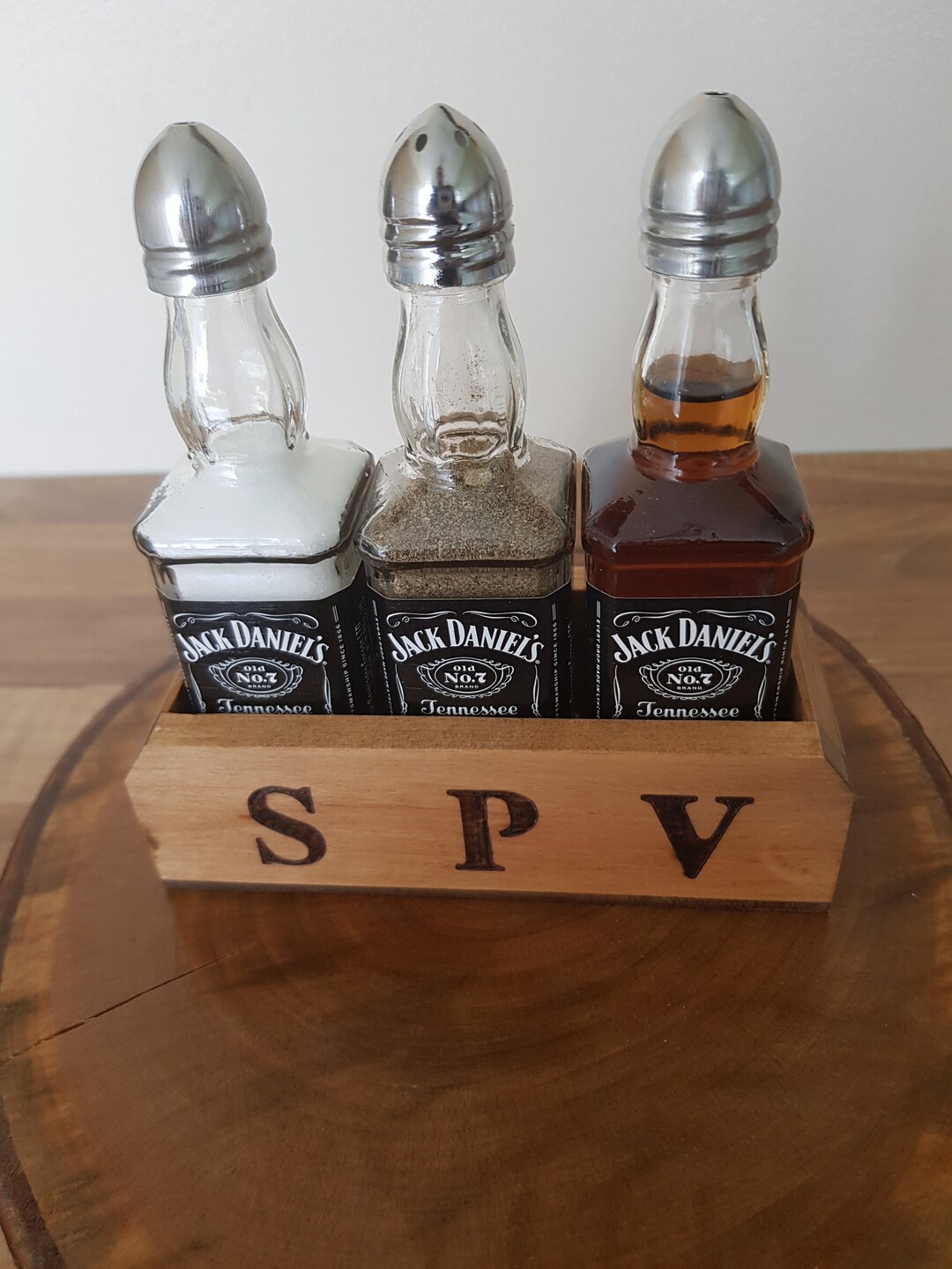 Jack Daniels Salt Pepper and Vinegar Shakers Etsy