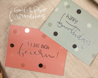 Folding Card Set "Birthday" / DIN A6