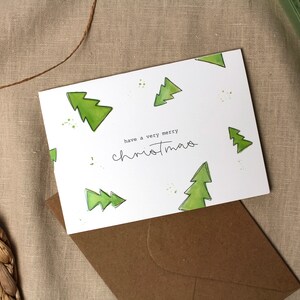 Christmas card Christmas trees / DIN A6 Umschlag braun