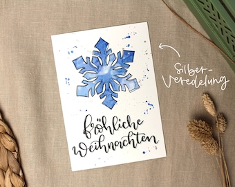 Weihnachtskarte "Schneeflocke" / Postkarte / DIN A6