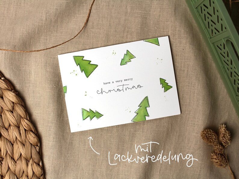 Christmas card Christmas trees / DIN A6 image 1