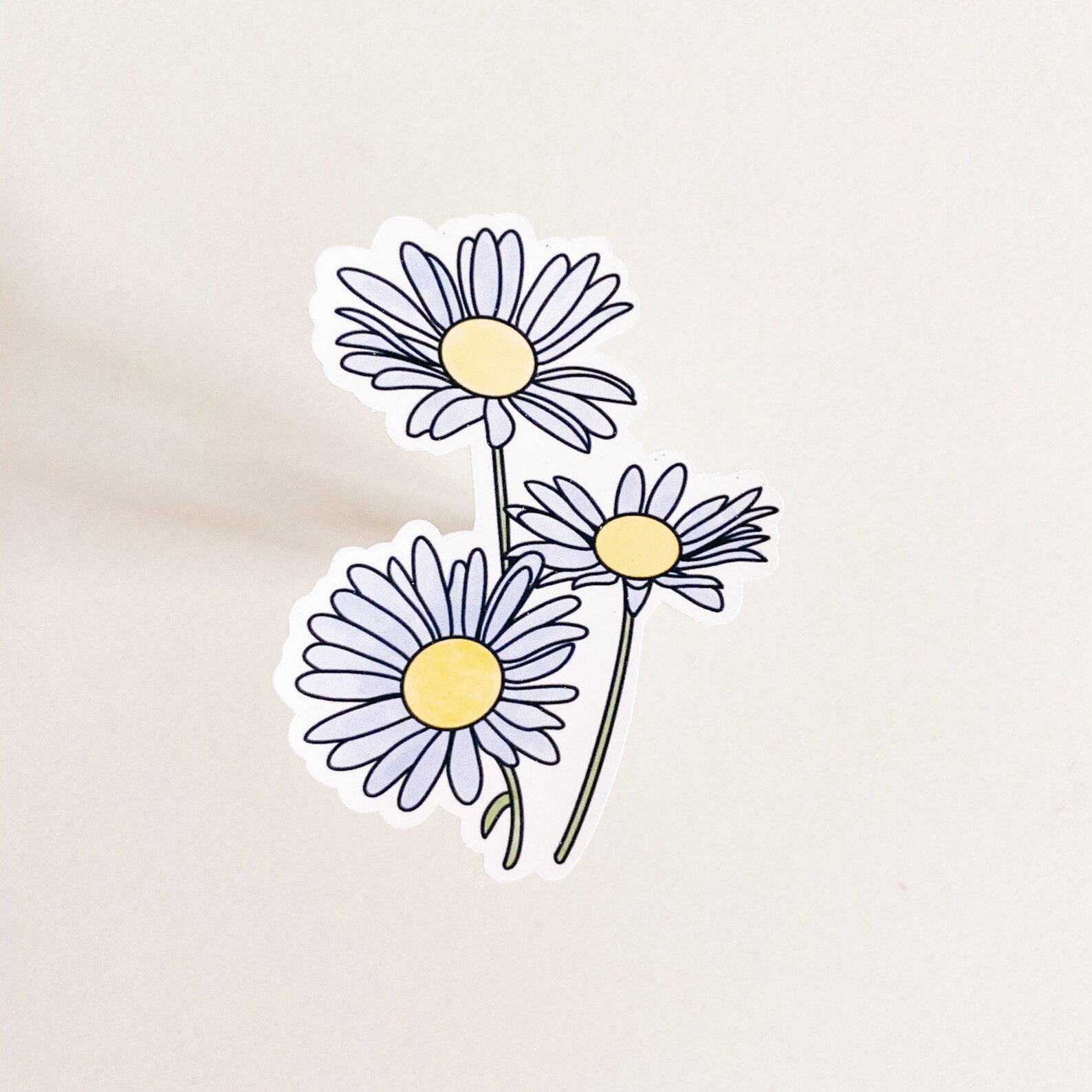 Daisy Sticker Waterproof Sticker Aesthetic Cute Sticker Etsy