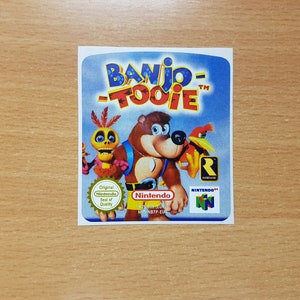 Banjo Tooie Nintendo 64 Cartridge Ersatz Game Label Sticker Precut