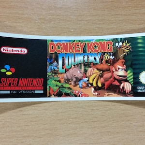 Nintendo SNES Donkey Kong Country Replacement Label Decal Sticker precut