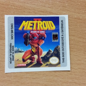 Gameboy Metroid Terugkeer van Samus Vervanging Label Sticker Nintendo Precut