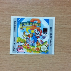 Gameboy SUPER MARIO LAND 2 Replacement Label Decal Sticker Nintendo Cartridge