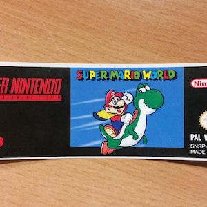Etichetta adesiva sostitutiva per Nintendo SNES Super Mario World pretagliata