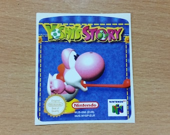 Nintendo 64 Yoshi's Story N64 Cartridge Replacement Game Label Sticker Precut