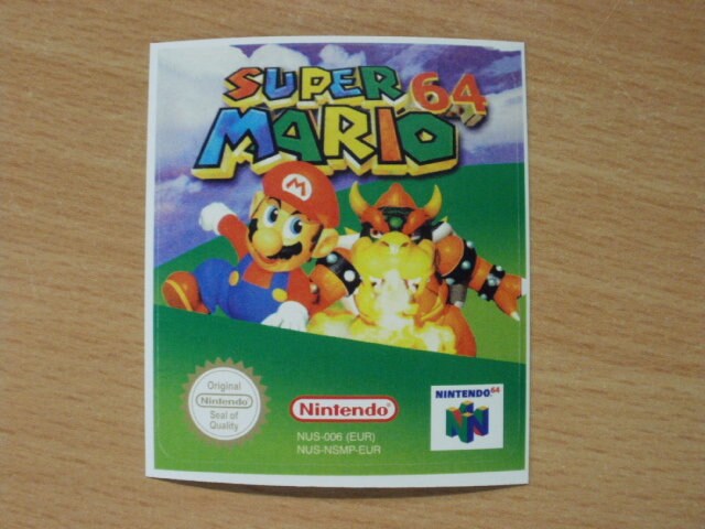 Nintendo 64 Mario 64 Replacement Label Decal Sticker Cartridge