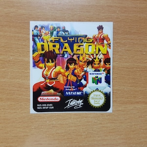 Nintendo 64 Flying Dragon Replacement Label Decal Sticker Cartridge precut