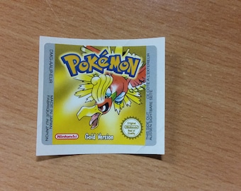 Gameboy Pokemon Gold Replacement Label Decal Sticker Nintendo Cartridge