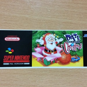 Nintendo SNES Daze Before Christmas Replacement Label Decal Sticker precut