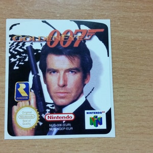 Nintendo 64 Golden Eye 007 N64 Cartuccia Sostituzione Gioco Etichetta Adesivo Pretagliato