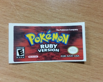 Gameboy Advance Pokemon Ruby Replacement Label Sticker Nintendo Cartridge