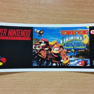 Nintendo SNES Donkey Kong Country 3 sostituzione etichetta decalcomania adesivo pretagliato