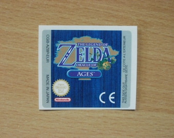 Gameboy Color Zelda Oracle of Ages Vervanging Label Decal Sticker Nintendo