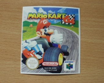 Nintendo 64 Mario Kart 64 N64 Cartridge Replacement Game Label Sticker Precut