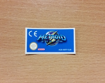 Gameboy Advance Metroid Fusion Replacement Label Decal Sticker Nintendo Cartridge