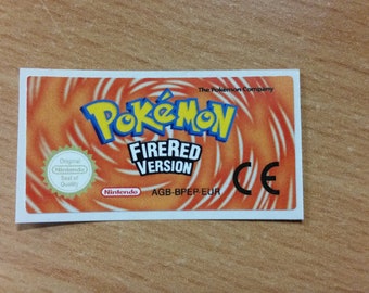 Gameboy Advance Pokemon Firered Replacement Label Sticker Nintendo Cartridge