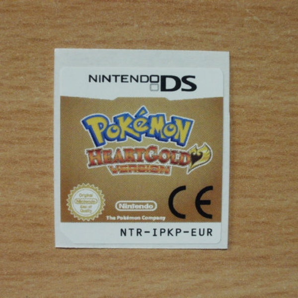 Nintendo DS Pokemon HeartGold Étiquette de remplacement Autocollant Autocollant Nintendo Cartouche