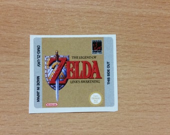 Gameboy Zelda Link's Awakening Replacement Label Decal Sticker Nintendo Precut