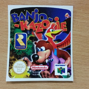 Nintendo 64 Banjo Kazooie Replacement Label Decal Sticker Cartridge precut