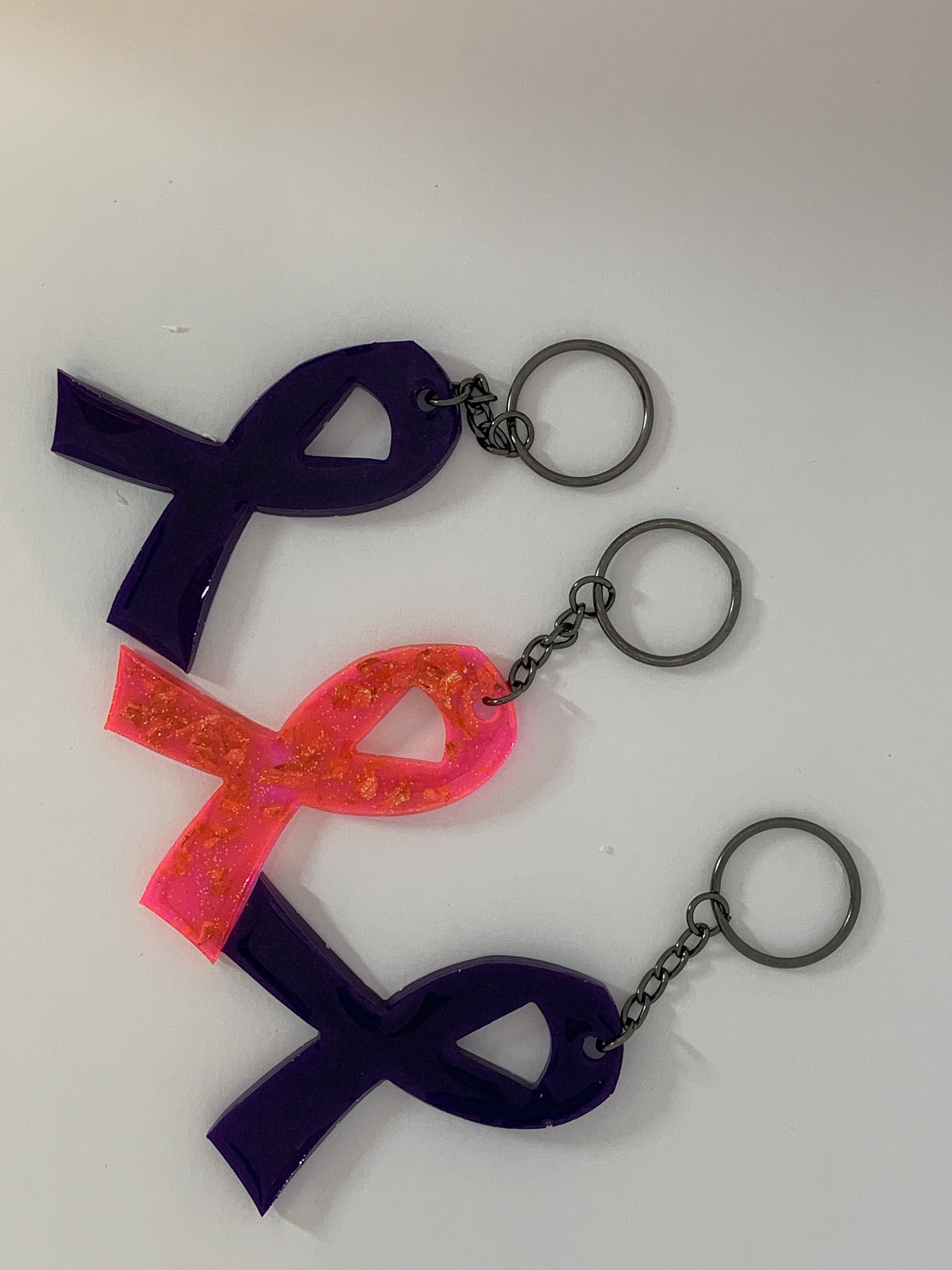 Breast Cancer Ribbon keychain Etsy