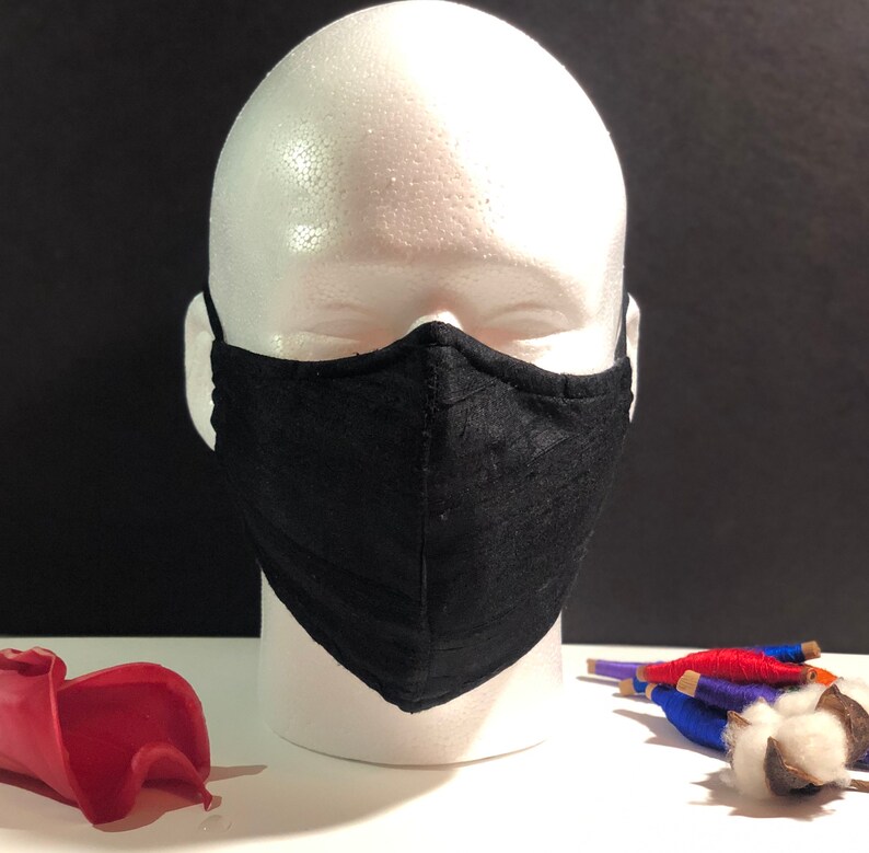 4 Layered Handwoven Thai Silk Face Mask Muslin Organic Etsy