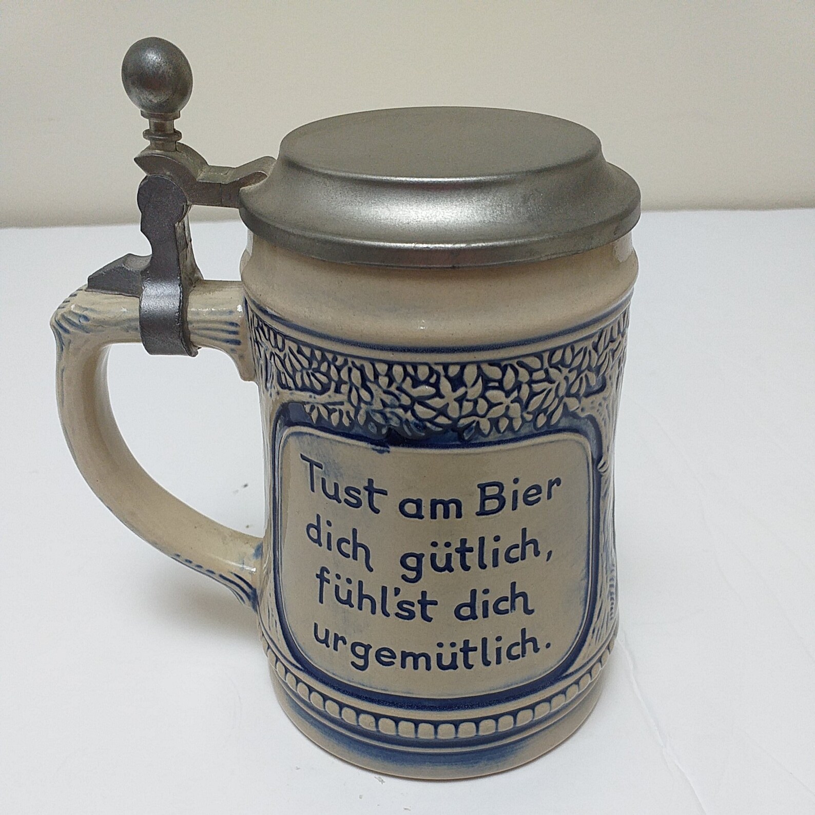 Vintage Gerzit Gerz West German Beer Stein Cobalt Blue Pewter Etsy