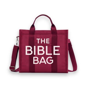 Canvas Messenger Tote, Faith-Based Bible Bag, Adjustable Strap