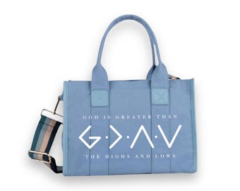 Christian Tote Bag, God Is Greater Than Highs and Lows, Bible Study