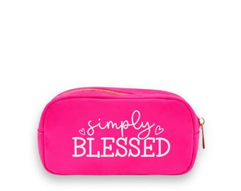 Neceser Simply Blessed, neceser de maquillaje con temática religiosa, organizador de cosméticos