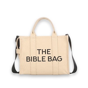 Large Bible Bag Canvas Tote Khaki